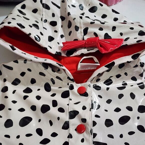 Girls Vintage Disney Store 101 Dalmatians Print Hooded Raincoat Jacket Size 7/8 - Picture 5 of 15